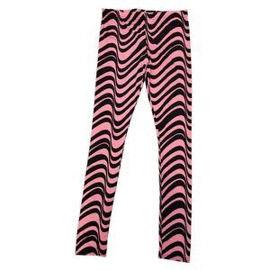 Vintage 90s Energie Hot Pink Black Leggings S Animal Print Rave Spandex